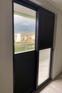 Anthracite Blackout Honeycomb Pleat Curtain