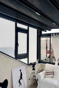 White Glass  Balcony Curtain