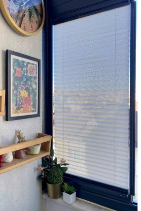 Beyaz Keten Plise Perde