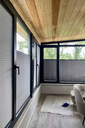 Blackout Tam Karartma Gri Plise Perde 