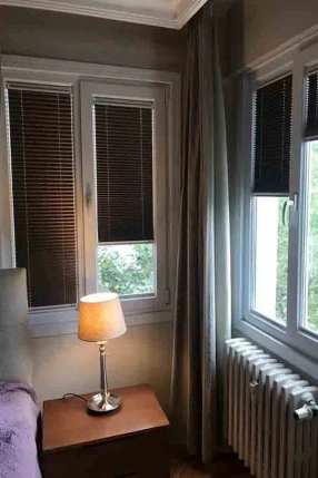 Full Blackout Brown Pleated Curtain
