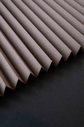 Full Blackout Brown Pleated Curtain