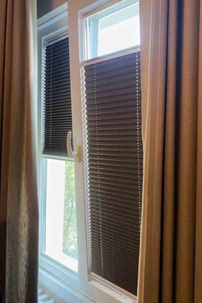Full Blackout Brown Pleated Curtain