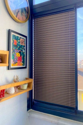 Full Blackout Brown Pleated Curtain