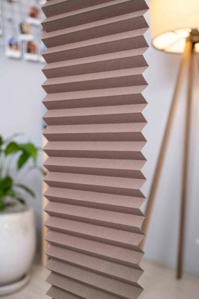 Full Blackout Brown Pleated Curtain