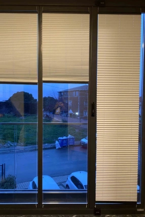 Full Blackout Cream Pleated Curtain