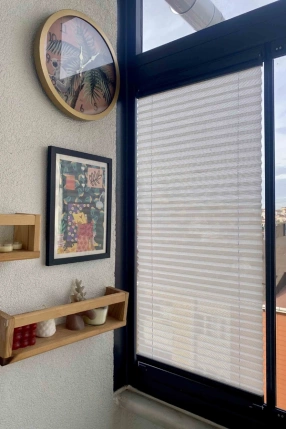 Ekru Keten Plise Perde