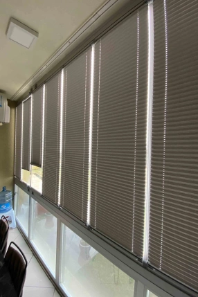 Grey Semi-Blackout Pleated Curtain