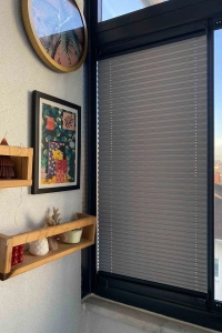 Grey Semi-Blackout Pleated Curtain