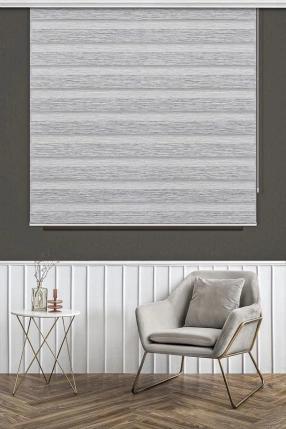 Silver Gray Bamboo Zebra Curtain