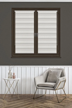 Kirli Beyaz Mini Zebra Perde