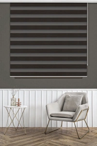 Dark Brown Bamboo Zebra Curtain 