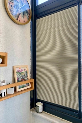 Krem Blackout Honeycomb Plise Perde