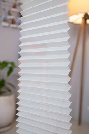 Krem Tül Plise Perde