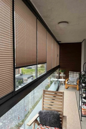 Mercury Pleated Curtain Brown