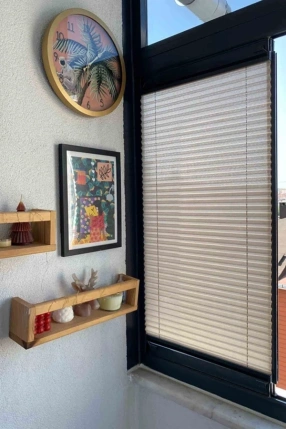 Mercury Pleated Curtain Brown