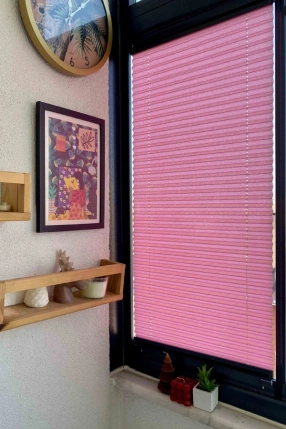 Mercury Pleated Curtain Pink
