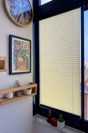 Mercury Pleated Curtain Yellow