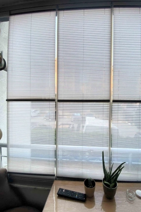 Sade Kumaş & Tül Gece-Gündüz Çiftli Plise Perde