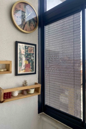 Siyah Keten Plise Perde