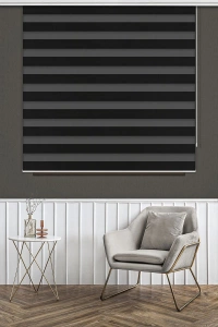 Black Polyester Zebra Curtain