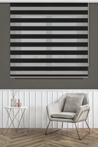 Black Polyester Zebra Curtain