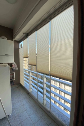 Alacalı Ekru Plise Perde