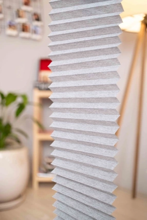 Alacalı Gri Plise Perde