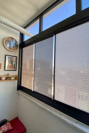 Mottled Dark Gray Pleated Curtain