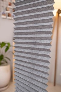 Mottled Dark Gray Pleated Curtain