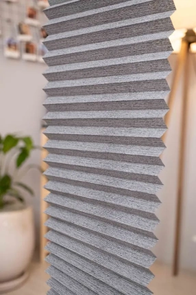 Mottled Dark Gray Pleated Curtain