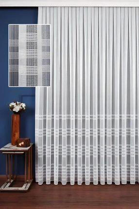 Crown Linen Skirt Striped Tulle Curtain