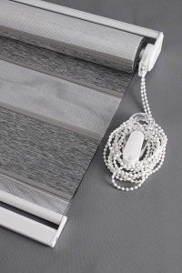 Mottled Grey Blackout Zebra Roller Blinds