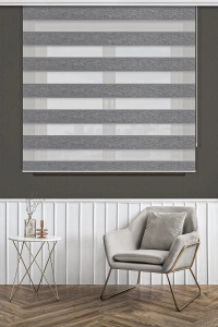 Mottled Grey Blackout Zebra Roller Blinds
