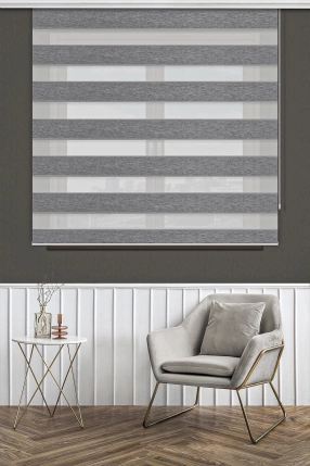 Alacalı Gri Blackout Zebra Stor Perde