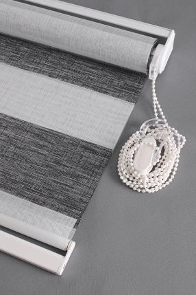 Koyu Gri Jakar Zebra Perde