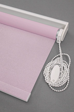 Simli Stor Perde Pembe